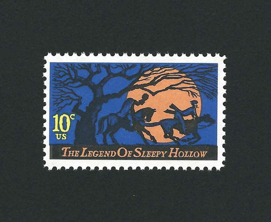 10 The Legend of Sleepy Hollow Unused Vintage USPS Postage Stamps Face Value 10 cents each.